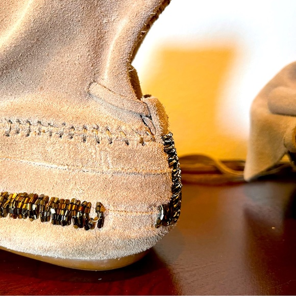 House of Harlow 1960
Madison Embellished Suede Moccasin Camel Color, Boho Bootie - Picture 9 of 13